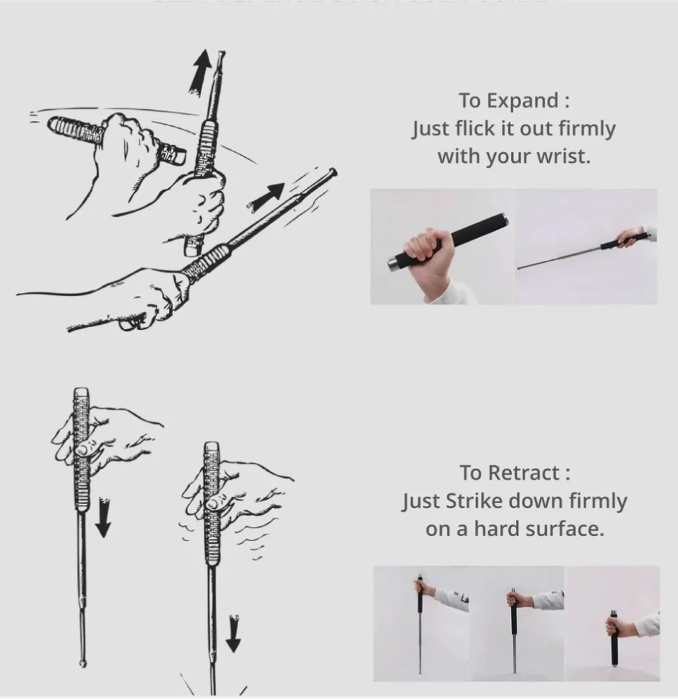 Self Defence Tactical Rod (Heavy Metal and Extendable)