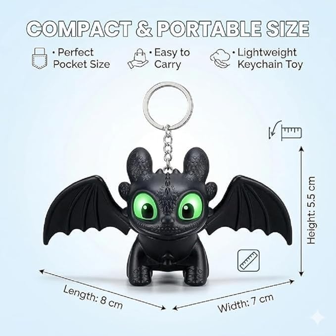 Toothless Keychain with LED Eyes - Image 9