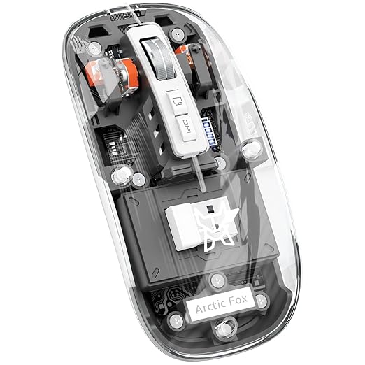 Transparent Wireless and Bluetooth Rechargeable Mouse - Image 1