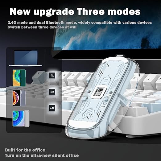 Transparent Wireless and Bluetooth Rechargeable Mouse - Image 5