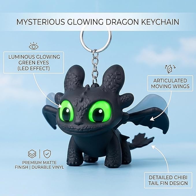 Toothless Keychain with LED Eyes - Image 8