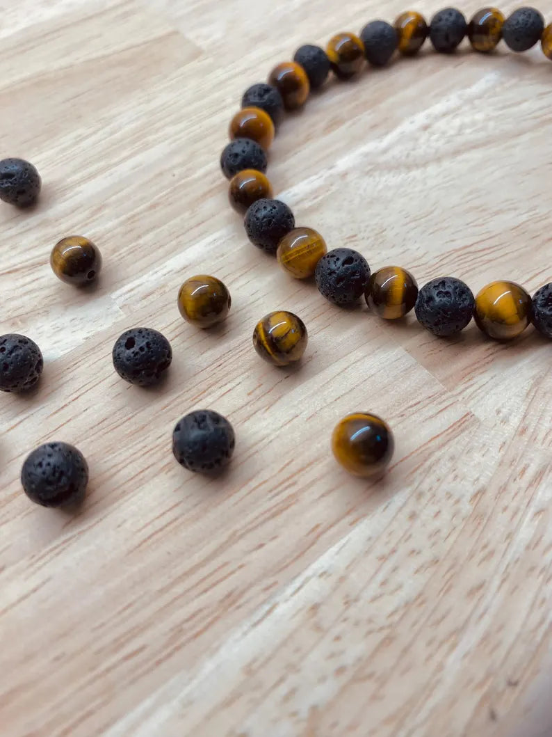 Tiger Eye Lava Rock Bracelet Relaxing Gifts for Men&Women - Image 1