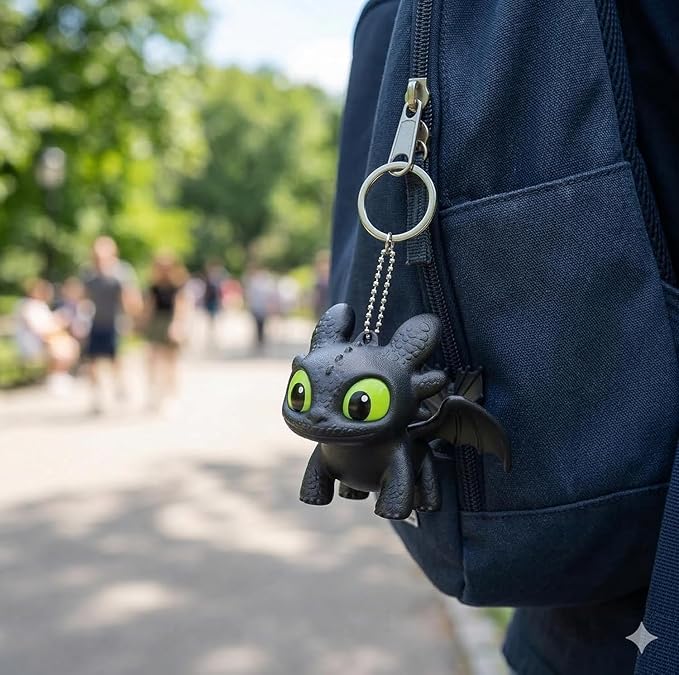 Toothless Keychain with LED Eyes - Image 2
