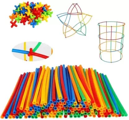 Colorful Straw Educational Building Smart City Blocks for Kids - Image 6