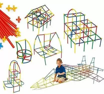 Colorful Straw Educational Building Smart City Blocks for Kids - Image 3